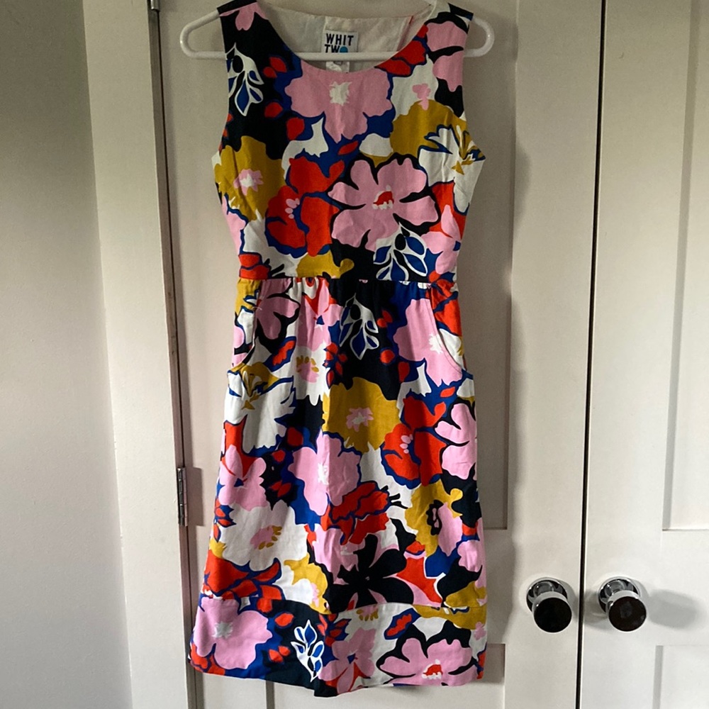Anthropologie Floral Sleeveless Dress in Pink, Navy, Yellow, Red